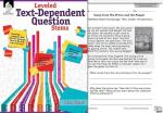 Leveled Text Dependent Question Stems: Language Arts